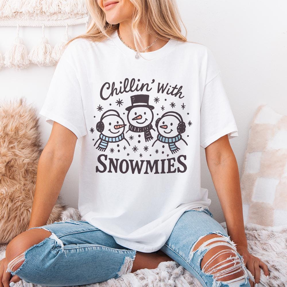 Chillin' With Snowmies PNG, Funny Christmas Snowman PNG - 300 DPI Design