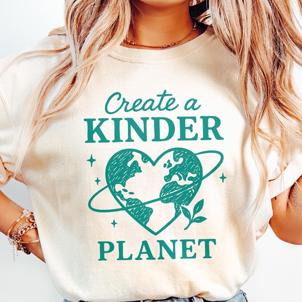 Create a Kinder Planet PNG, Eco Earth PNG - 300 DPI Design for T-Shirt