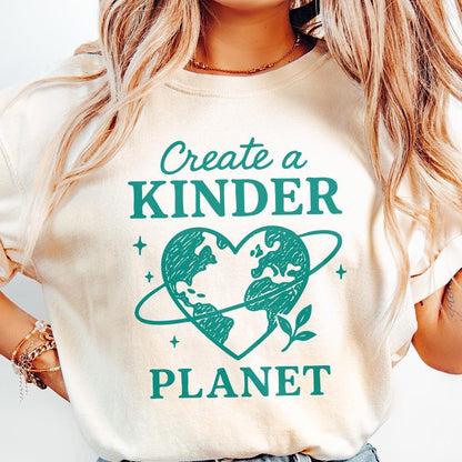 Create a Kinder Planet PNG, Eco Earth PNG - 300 DPI Design for T-Shirt