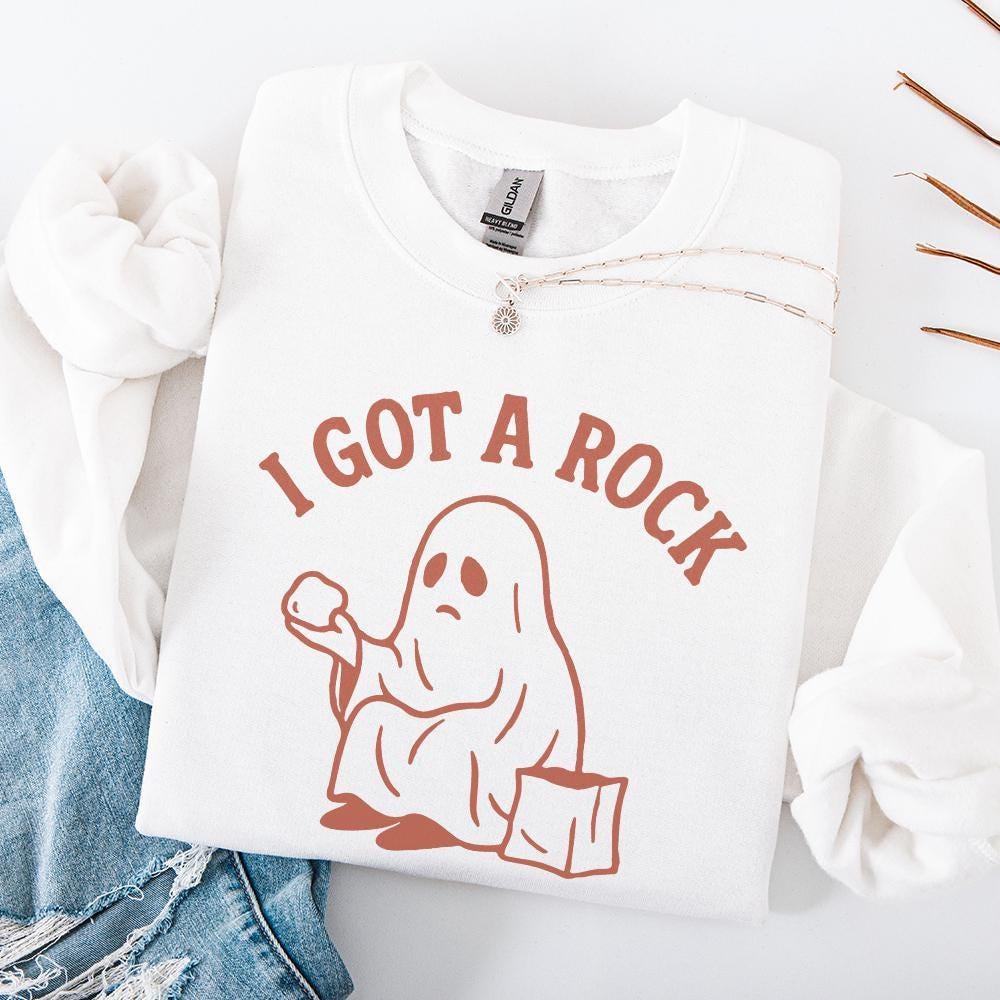 I Got A Rock PNG, Retro Ghost Halloween Digital Download - 300 DPI Design
