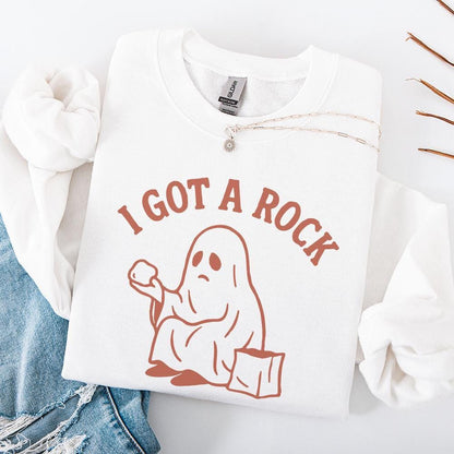 I Got A Rock PNG, Retro Ghost Halloween Digital Download - 300 DPI Design