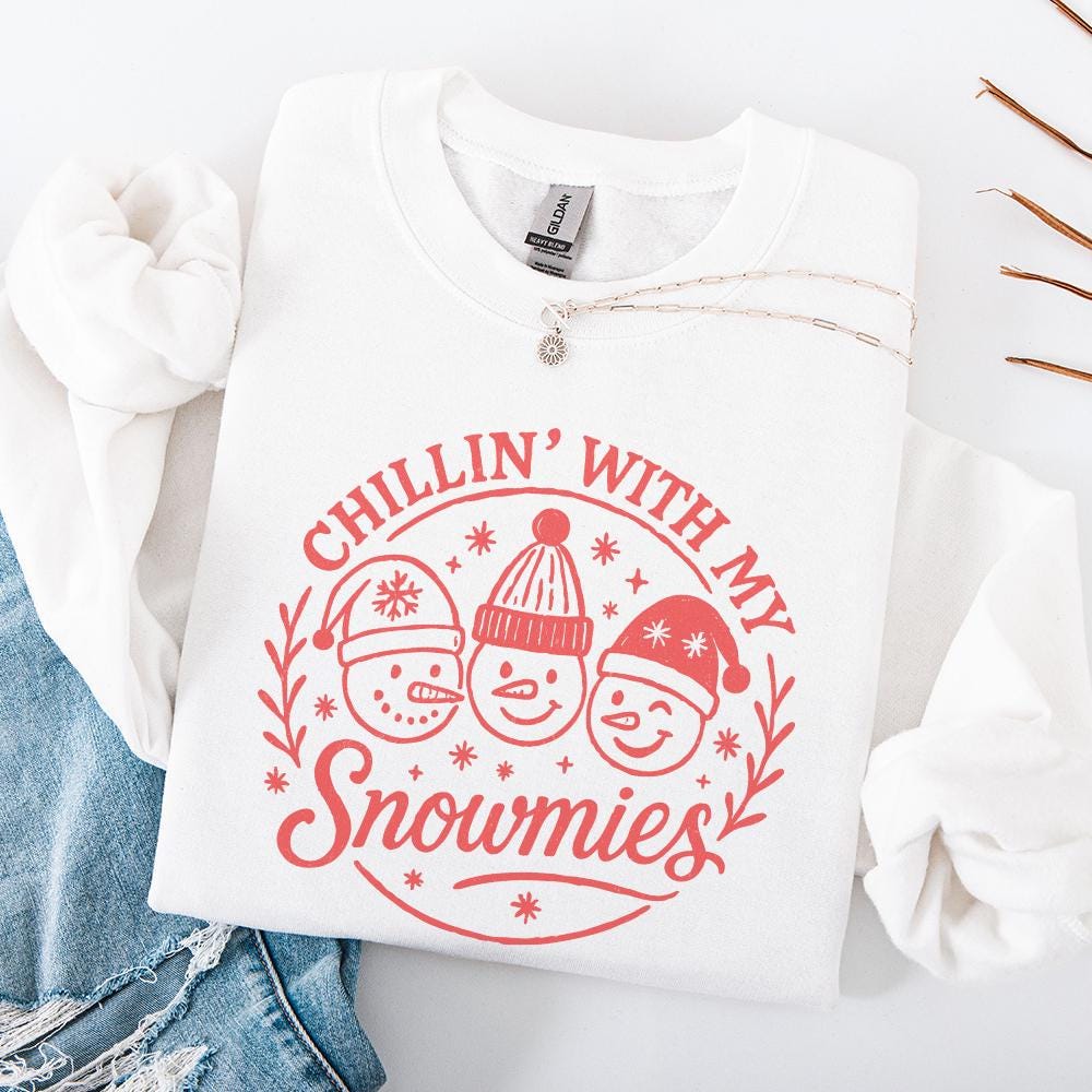 Chillin' With My Snowmies PNG Christmas Shirt – Cute Winter Snowman PNG,