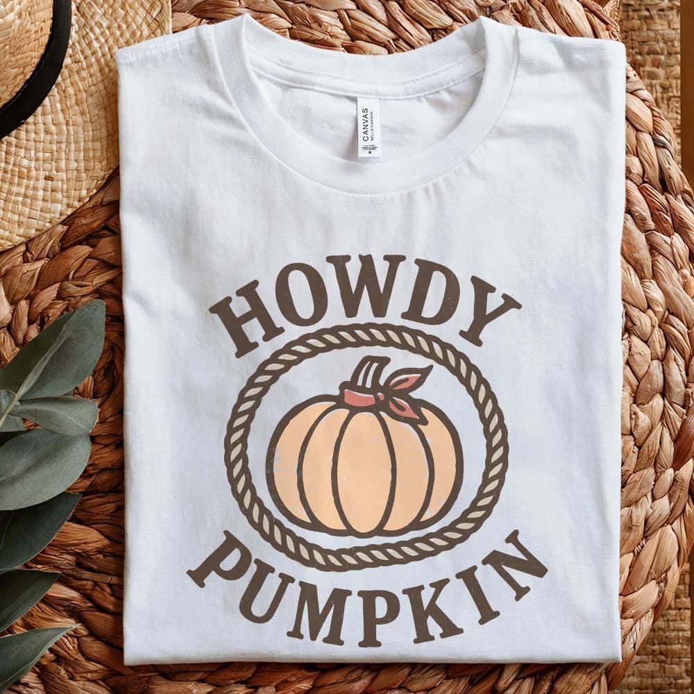 Howdy Pumpkin PNG, Western Fall PNG - 300 DPI Design for T-Shirt