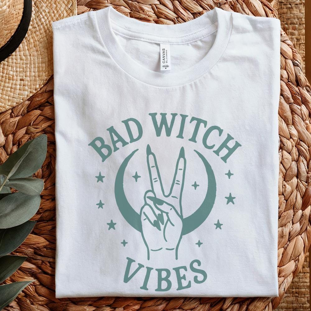 Bad Witch Vibes PNG Digital Download, Celestial Witchy Art - 300 DPI