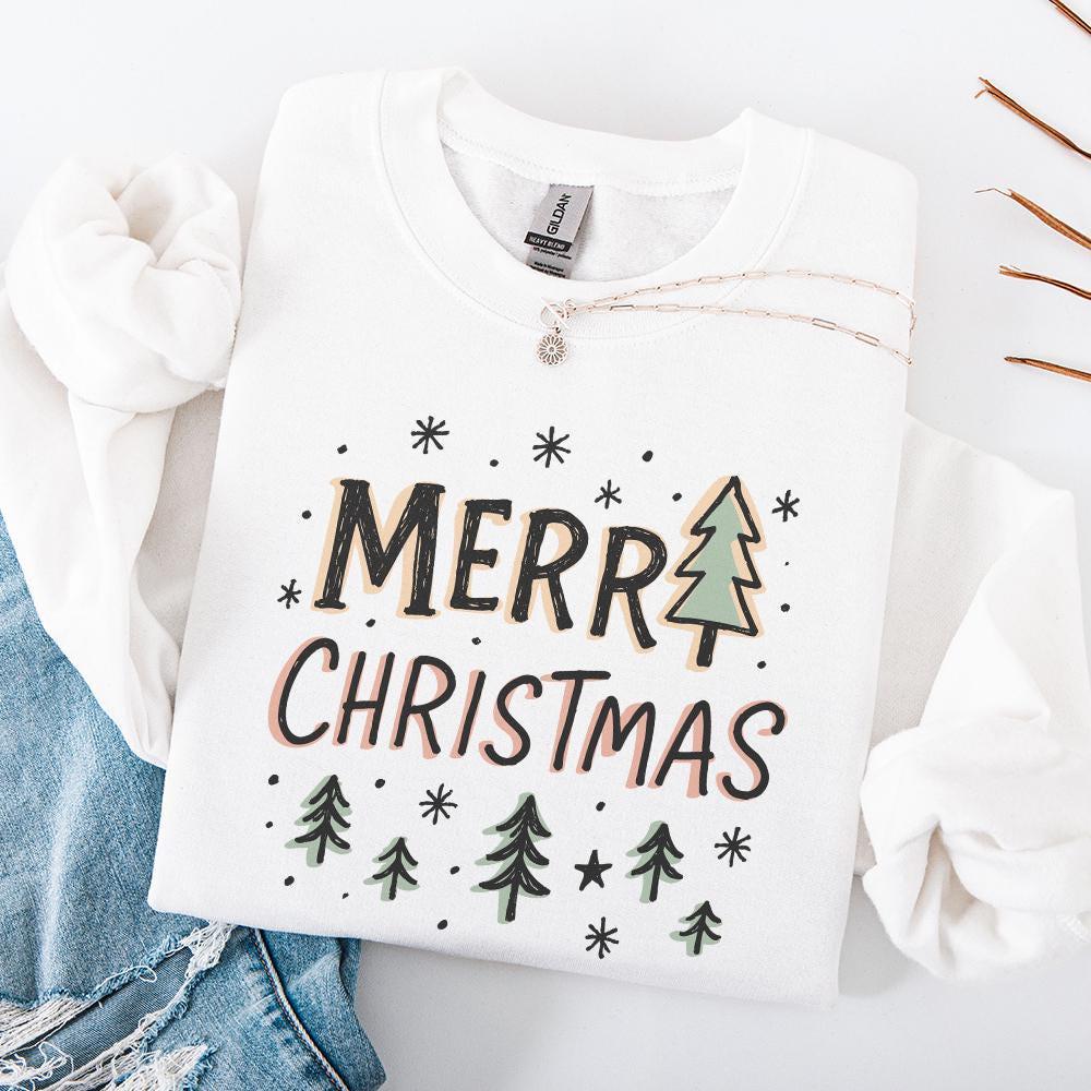 Merry Christmas PNG, Retro Christmas PNG - 300 DPI Design for T-Shirt
