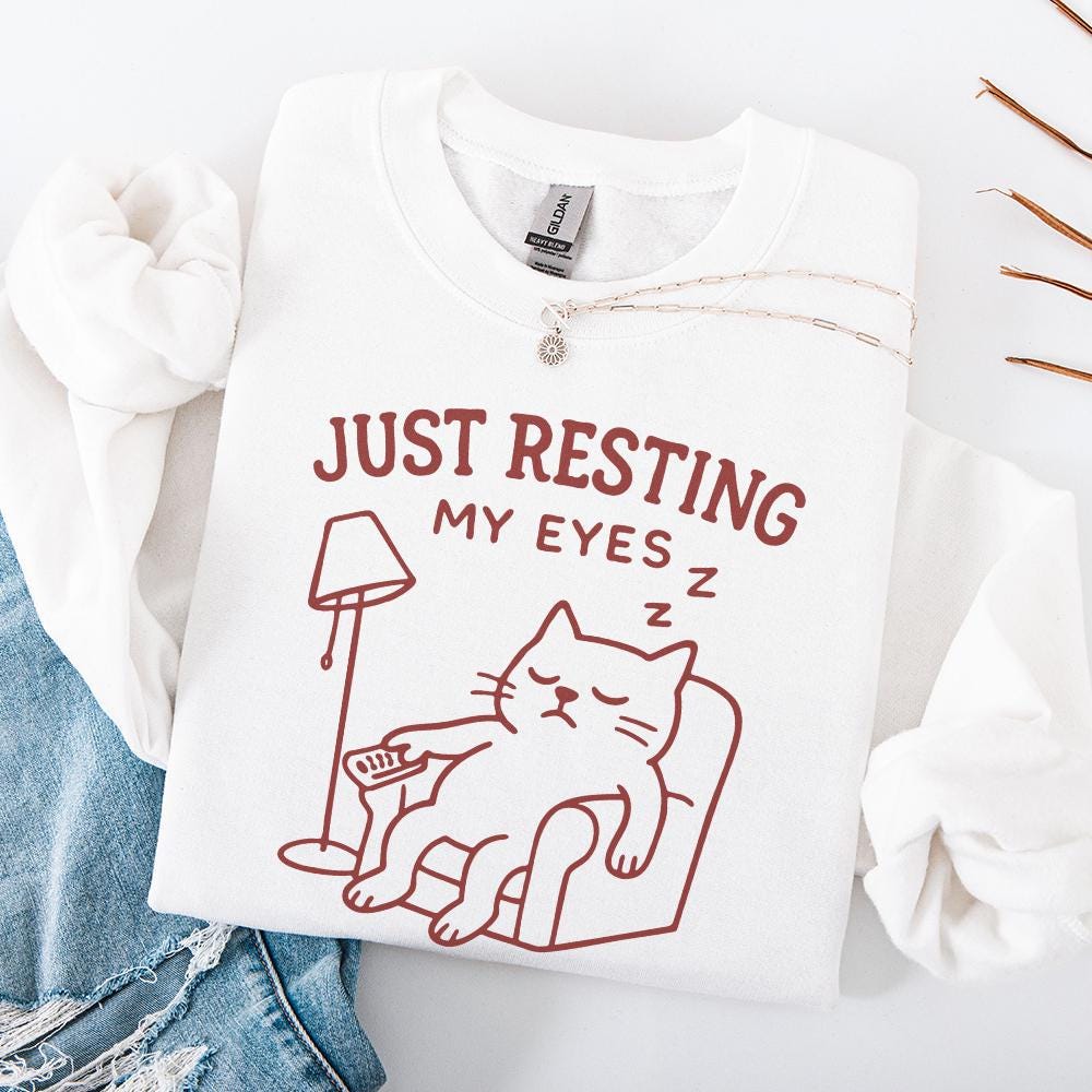 Just Resting My Eyes Cat PNG, Funny Cat Digital Download - 300 DPI Design