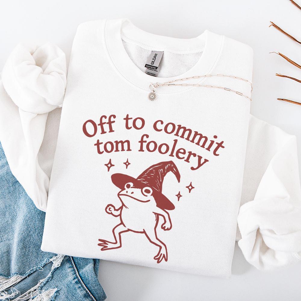 Off to Commit Tom Foolery PNG – Funny Witch Frog Tom Foolery Printable