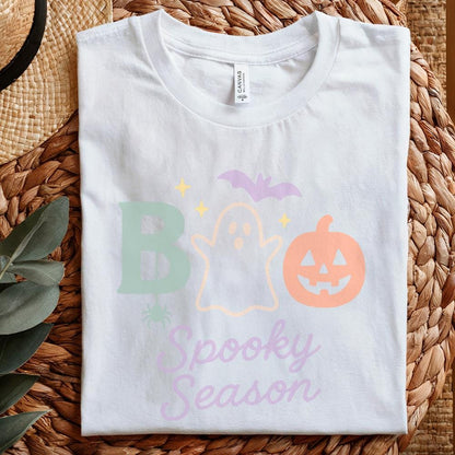 Boo Spooky Season PNG, Cute Halloween Ghost Pumpkin PNG - 300 DPI Design