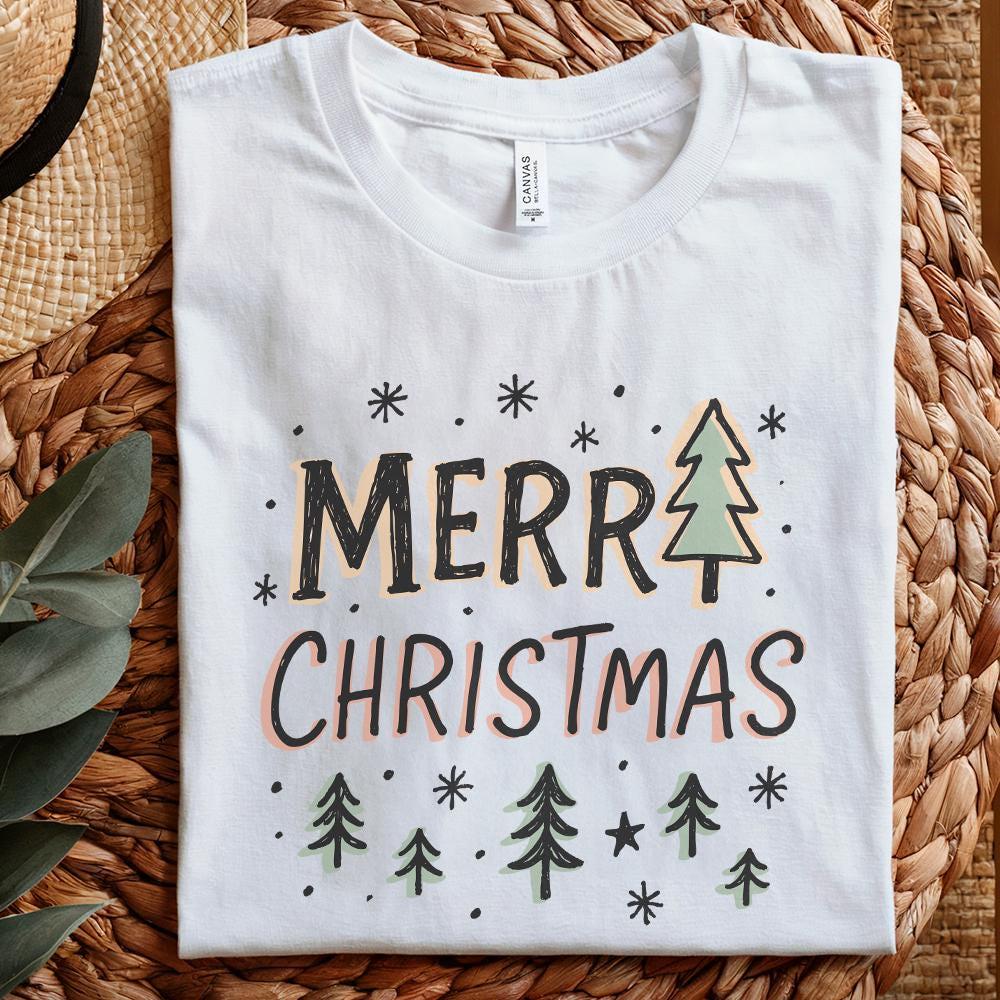 Merry Christmas PNG, Retro Christmas PNG - 300 DPI Design for T-Shirt