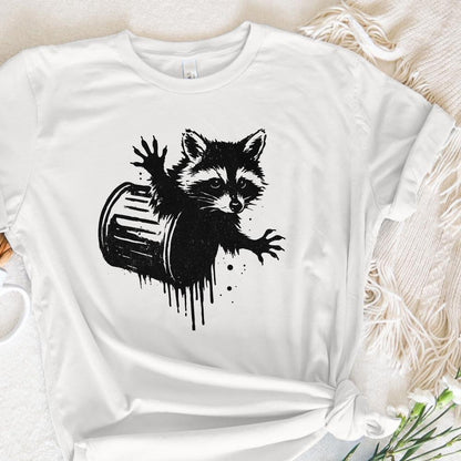 Funny Raccoon Trash Can PNG, Urban Street Art Animal Digital Download -