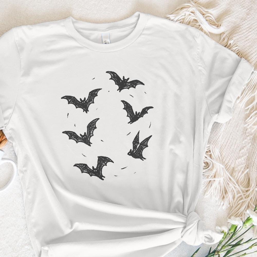 Minimal Flying Bats PNG, Spooky Halloween Bat Clipart - 300 DPI Design