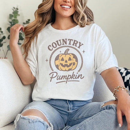 Country Pumpkin PNG, Retro Halloween PNG - 300 DPI Design for T-Shirt