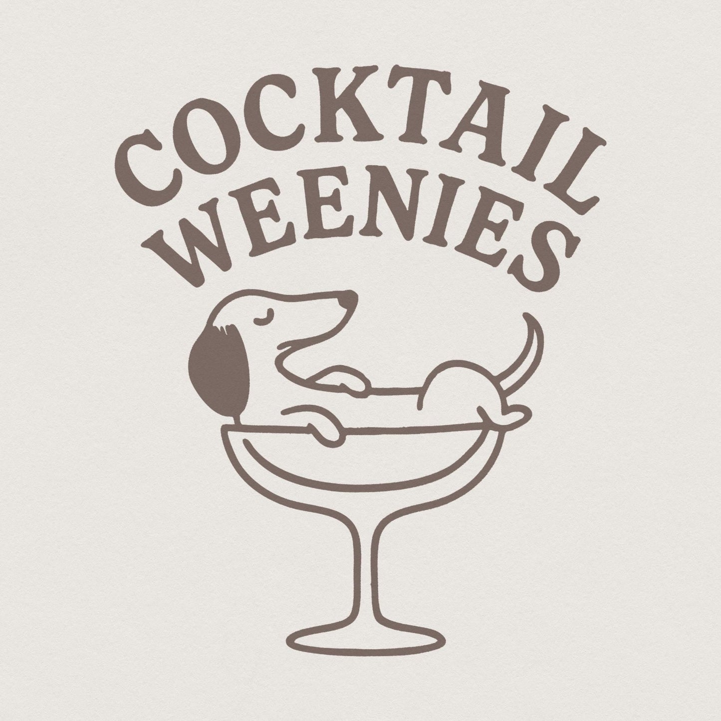 Cocktail Weenies PNG, Funny Dachshund Dog in Cocktail Glass Art - 300 DPI