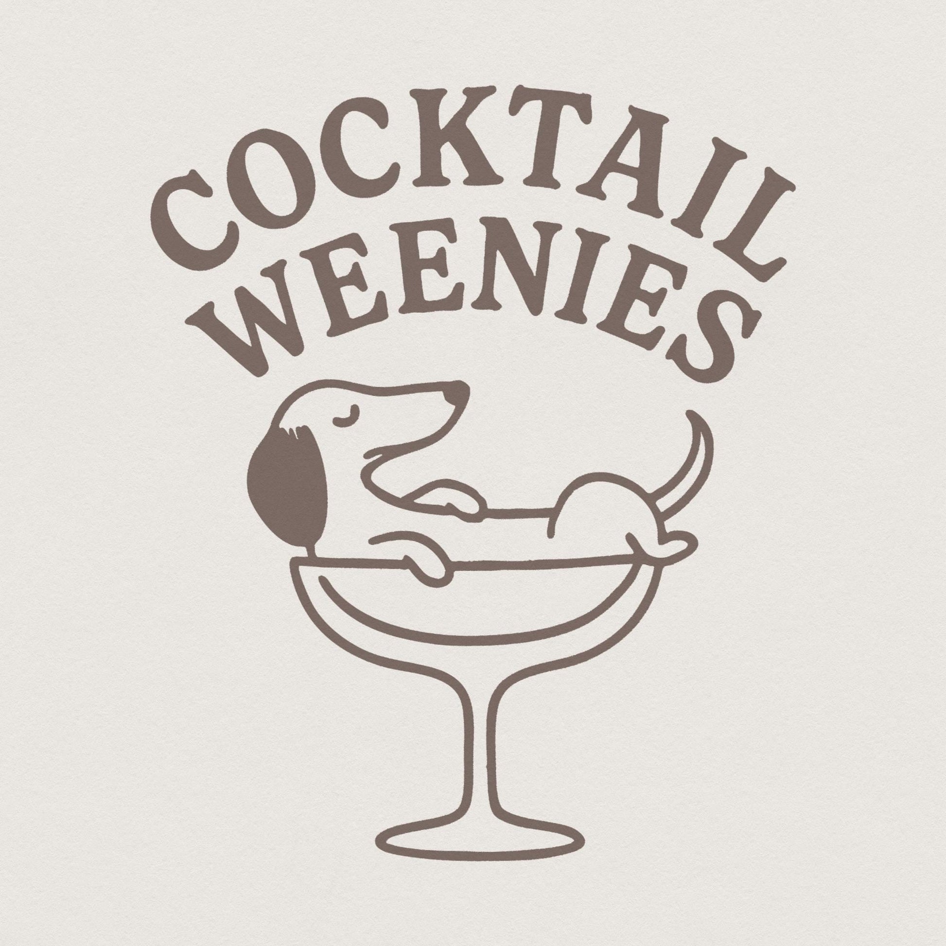 Cocktail Weenies PNG, Funny Dachshund Dog in Cocktail Glass Art - 300 DPI
