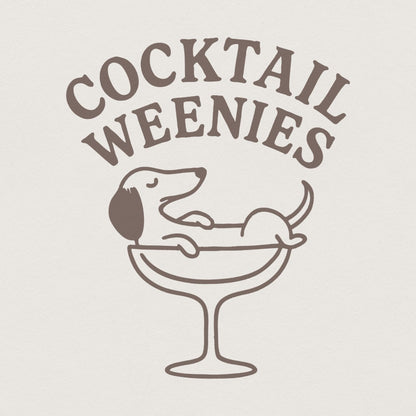 Cocktail Weenies PNG, Funny Dachshund Dog in Cocktail Glass Art - 300 DPI