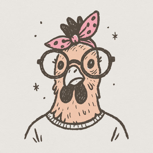 Funny Chicken Glasses PNG, Quirky Chicken PNG Digital Download - 300 DPI