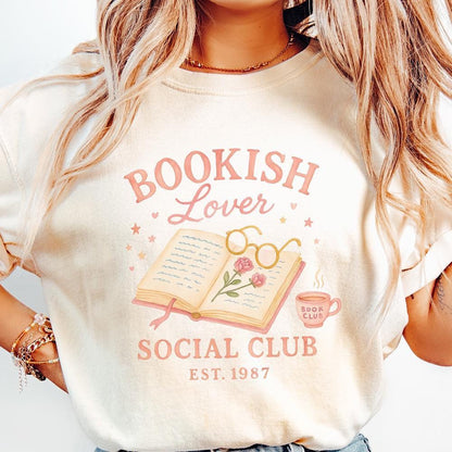 Bookish Lover Social Club Est. 1987 PNG – Cozy Book Lover Shirt, Book