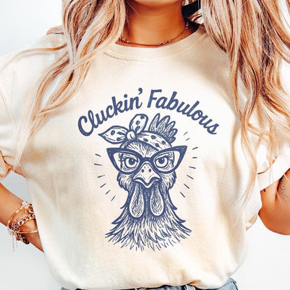 Cluckin' Fabulous Chicken PNG - Funny Chicken Shirt, Retro Hen Art for