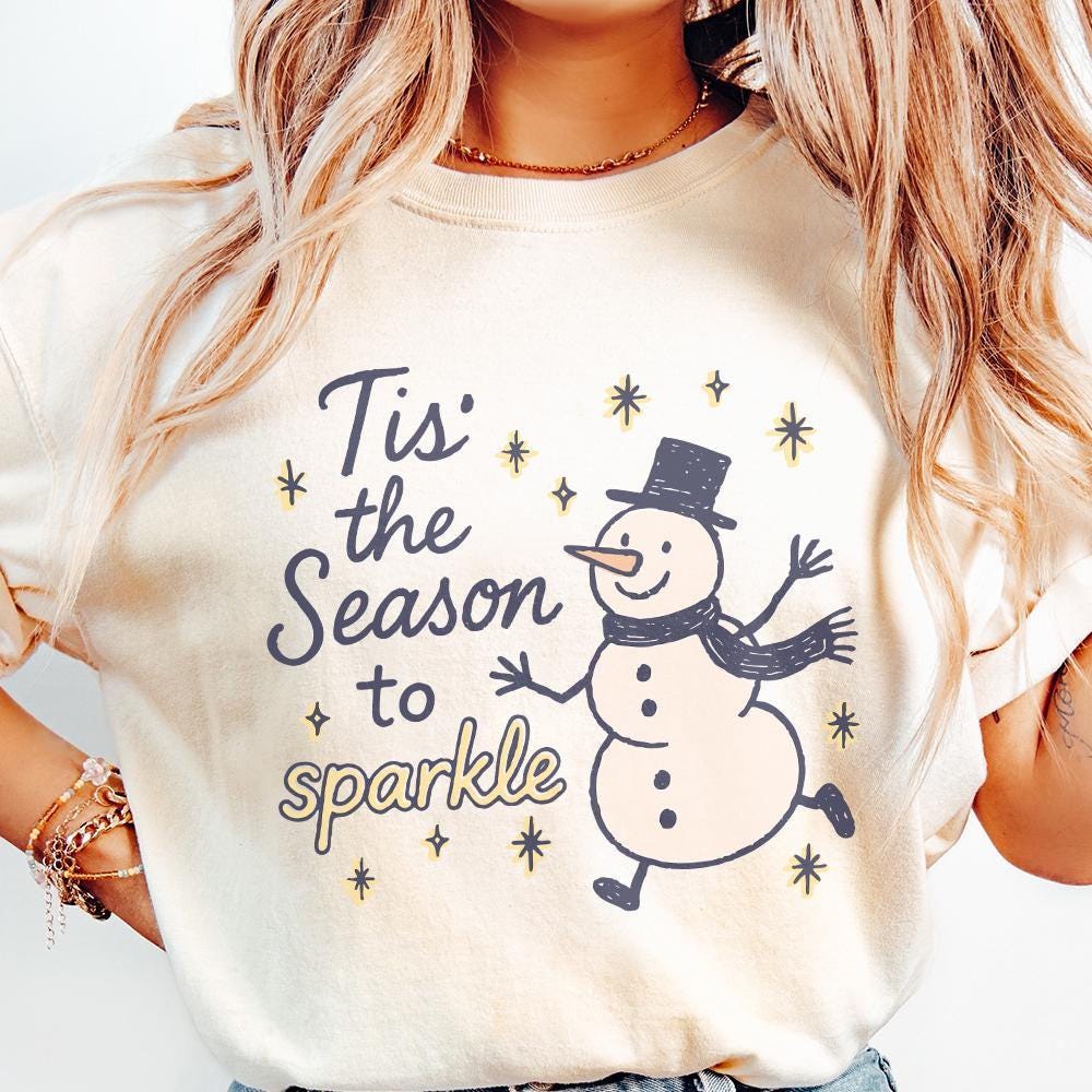 Tis' The Season To Sparkle PNG, Christmas Snowman PNG - 300 DPI Design