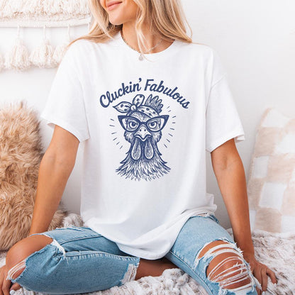 Cluckin' Fabulous Chicken PNG - Funny Chicken Shirt, Retro Hen Art for