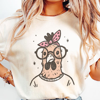 Funny Chicken Glasses PNG, Quirky Chicken PNG Digital Download - 300 DPI