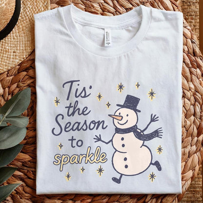 Tis' The Season To Sparkle PNG, Christmas Snowman PNG - 300 DPI Design