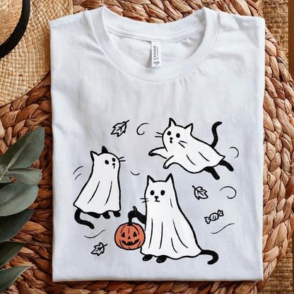 Ghost Cat PNG, Spooky Halloween Cat - 300 DPI Design for T-Shirt