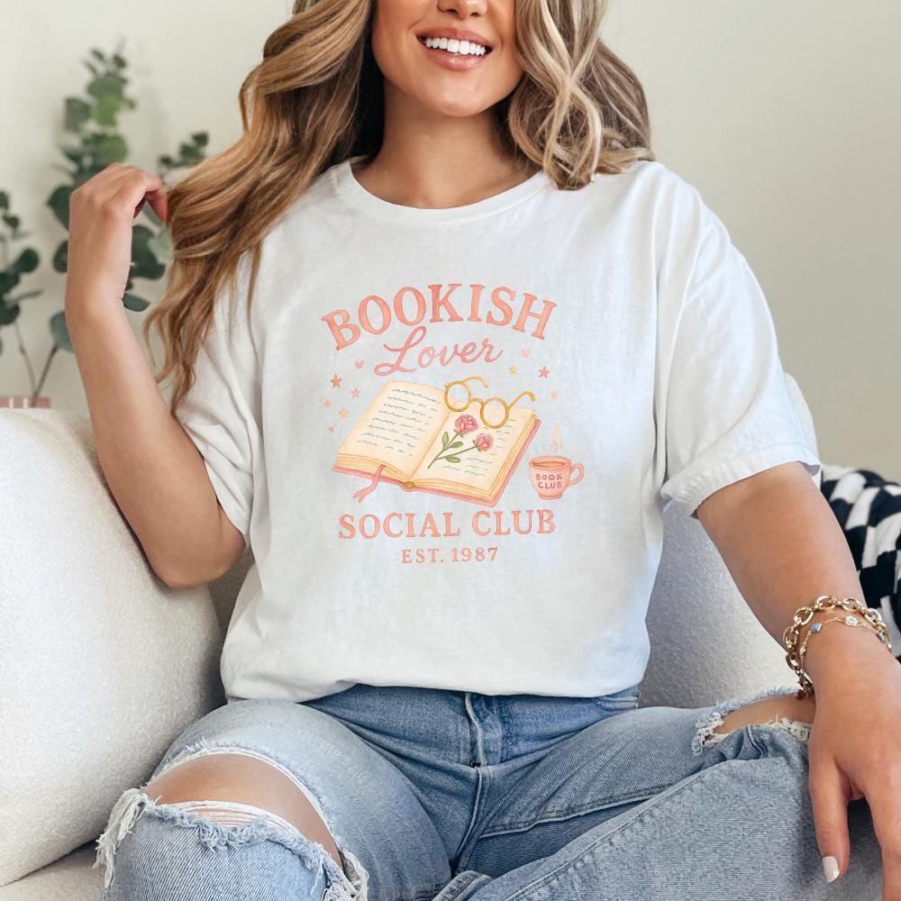 Bookish Lover Social Club Est. 1987 PNG – Cozy Book Lover Shirt, Book