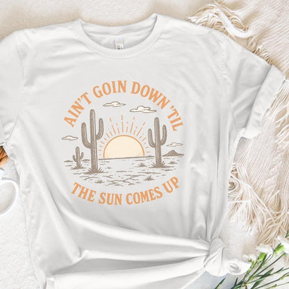 Ain't Goin Down 'Til The Sun Comes Up PNG, Retro Western Desert Sunrise