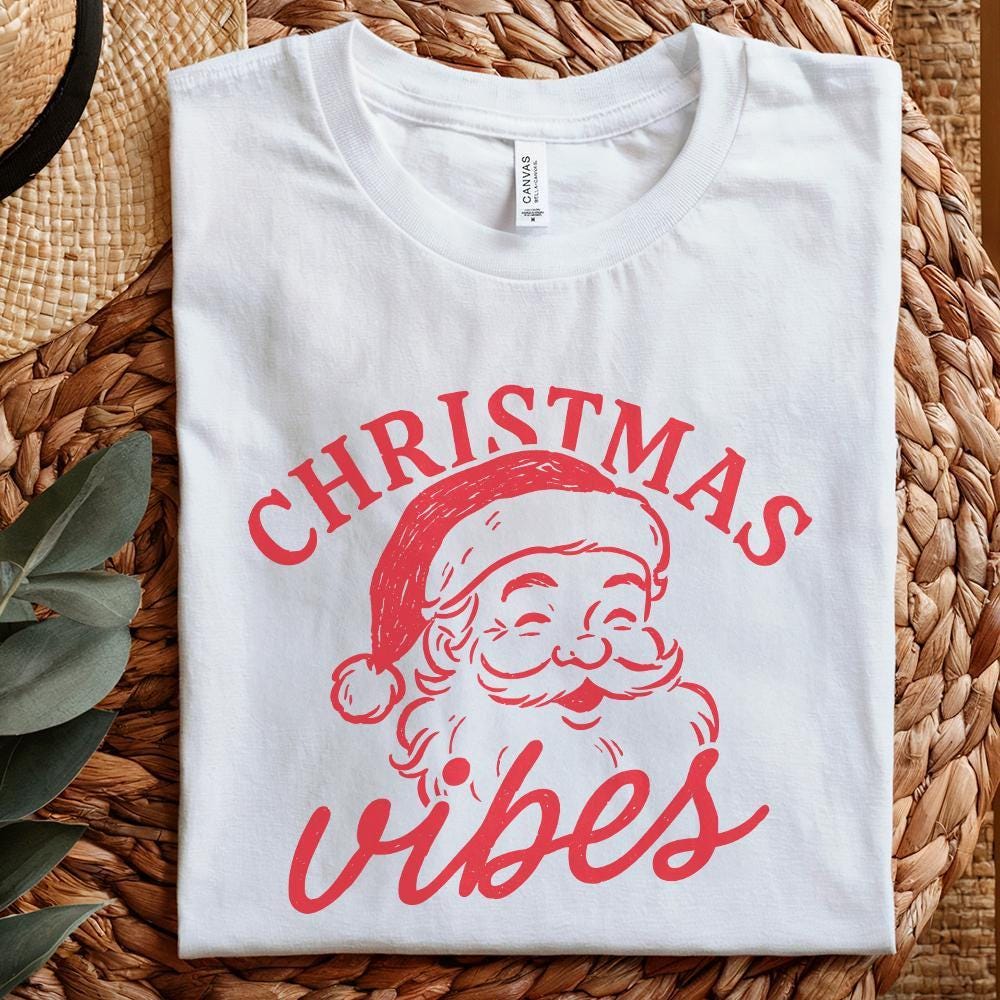 Christmas Vibes PNG, Retro Santa Claus - 300 DPI Design for T-Shirt