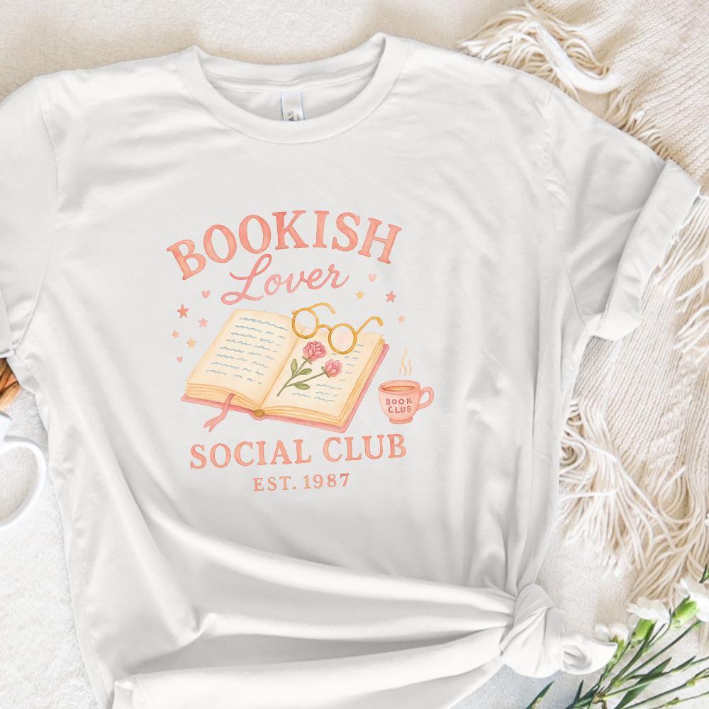 Bookish Lover Social Club Est. 1987 PNG – Cozy Book Lover Shirt, Book