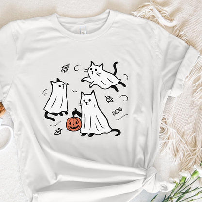 Ghost Cat PNG, Spooky Halloween Cat - 300 DPI Design for T-Shirt