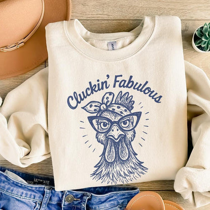 Cluckin' Fabulous Chicken PNG - Funny Chicken Shirt, Retro Hen Art for