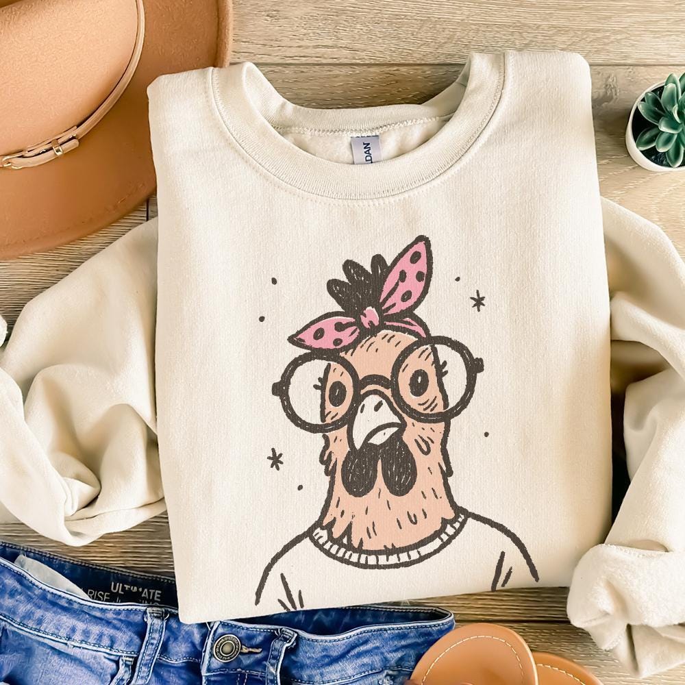 Funny Chicken Glasses PNG, Quirky Chicken PNG Digital Download - 300 DPI