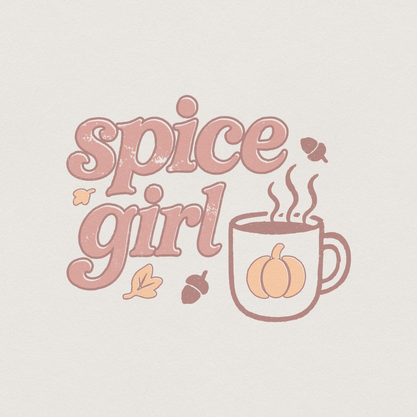 Spice Girl PNG Fall Pumpkin Coffee Mug PNG Autumn Acorn Leaves Cute