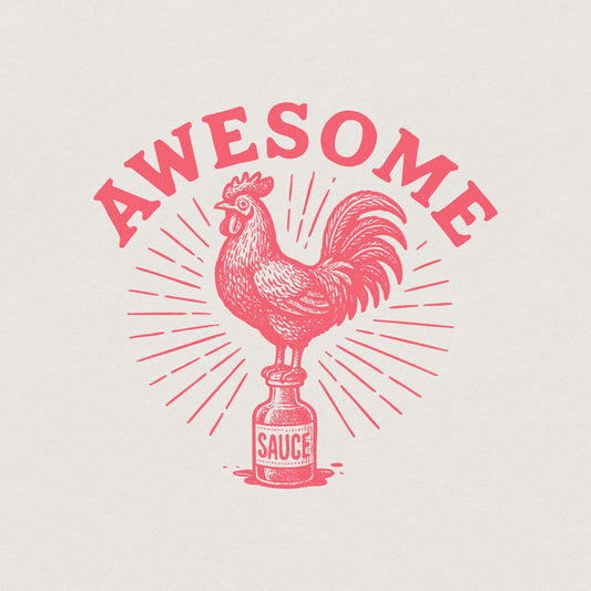 Awesome Sauce PNG, Retro Rooster Shirt - 300 DPI Design for T-Shirt