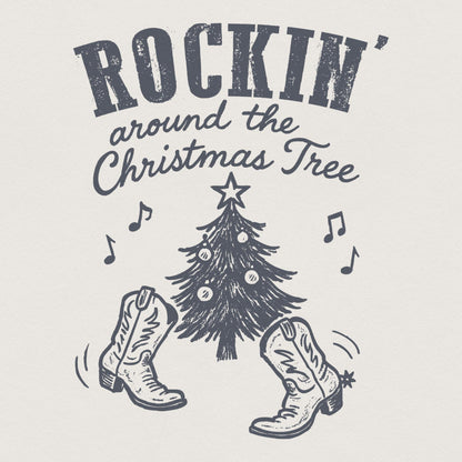 Rockin Around the Christmas Tree PNG, Retro Christmas - 300 DPI Design