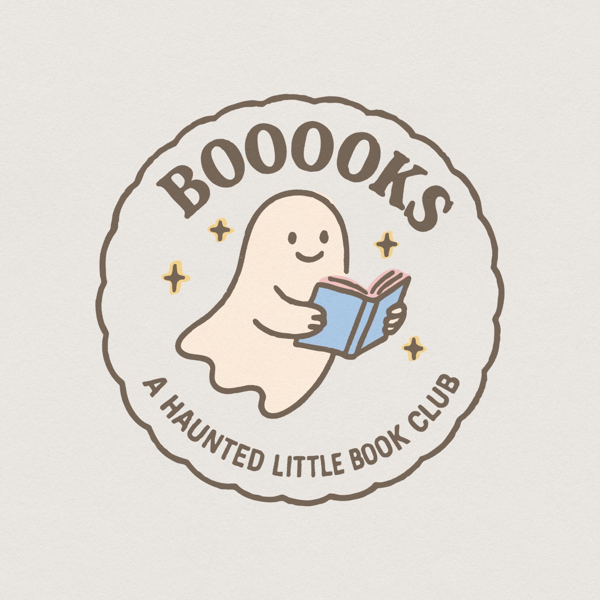 Booooks Haunted Little Book Club PNG, Cute Ghost PNG for Spooky Season -