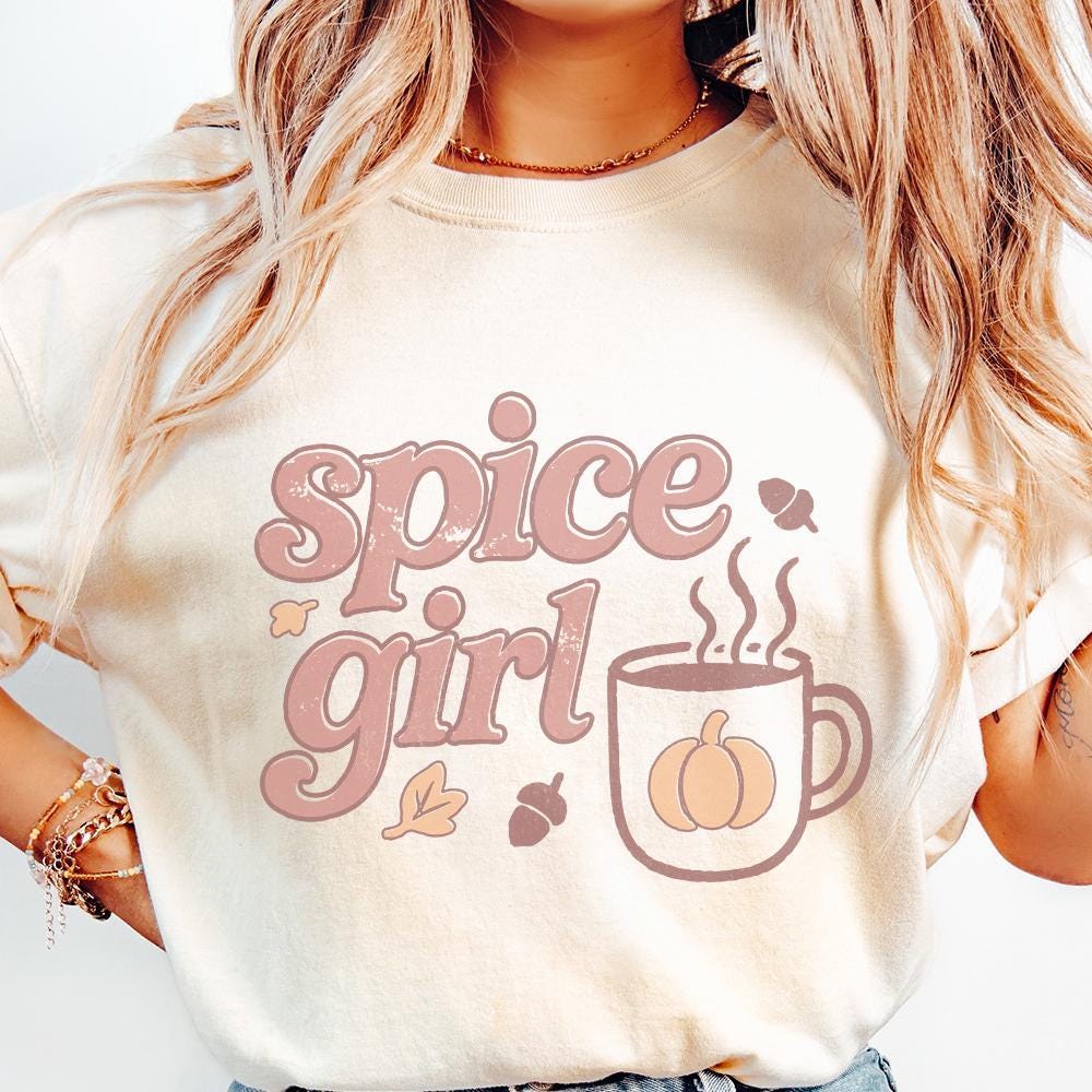 Spice Girl PNG Fall Pumpkin Coffee Mug PNG Autumn Acorn Leaves Cute