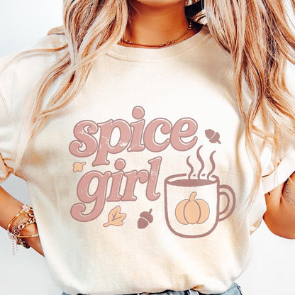 Spice Girl PNG Fall Pumpkin Coffee Mug PNG Autumn Acorn Leaves Cute