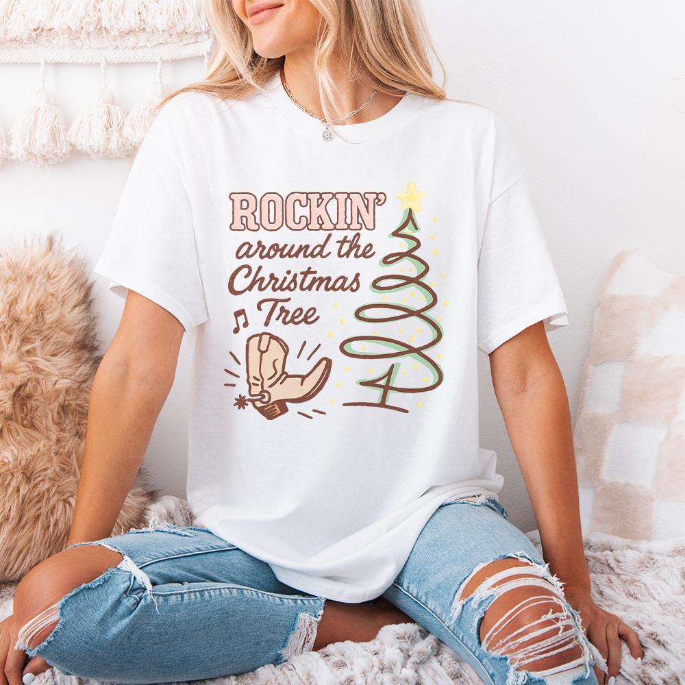Rockin’ Around The Christmas Tree PNG, Western Christmas Tree PNG - 300