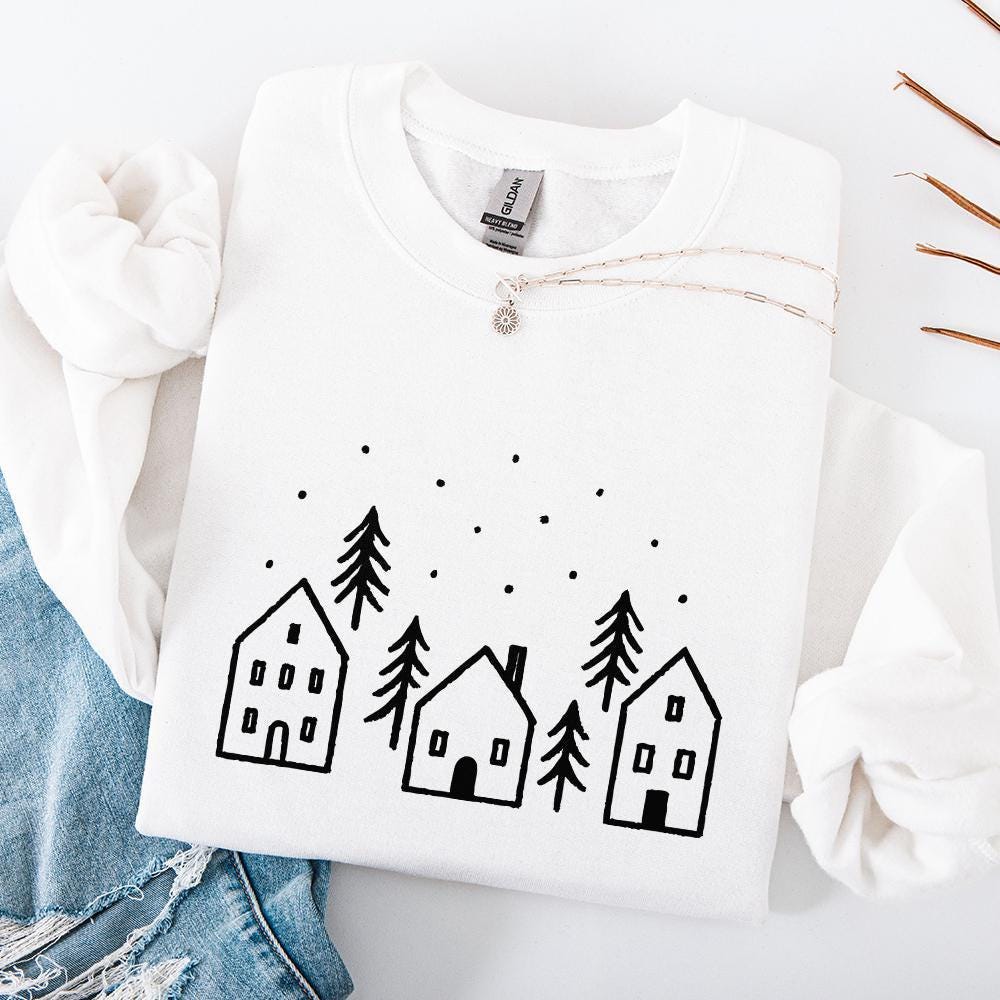 Minimalist Winter House PNG, Scandinavian Home Art - 300 DPI Design for