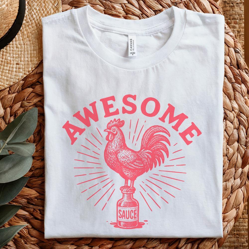 Awesome Sauce PNG, Retro Rooster Shirt - 300 DPI Design for T-Shirt