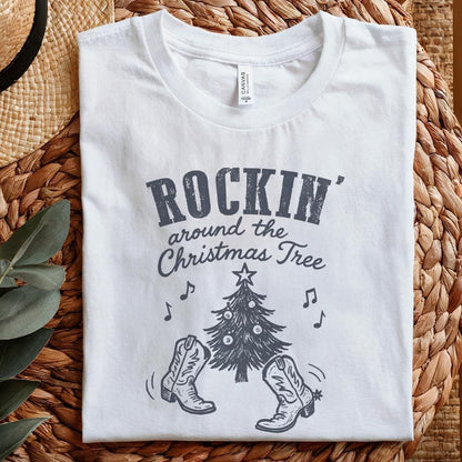 Rockin Around the Christmas Tree PNG, Retro Christmas - 300 DPI Design