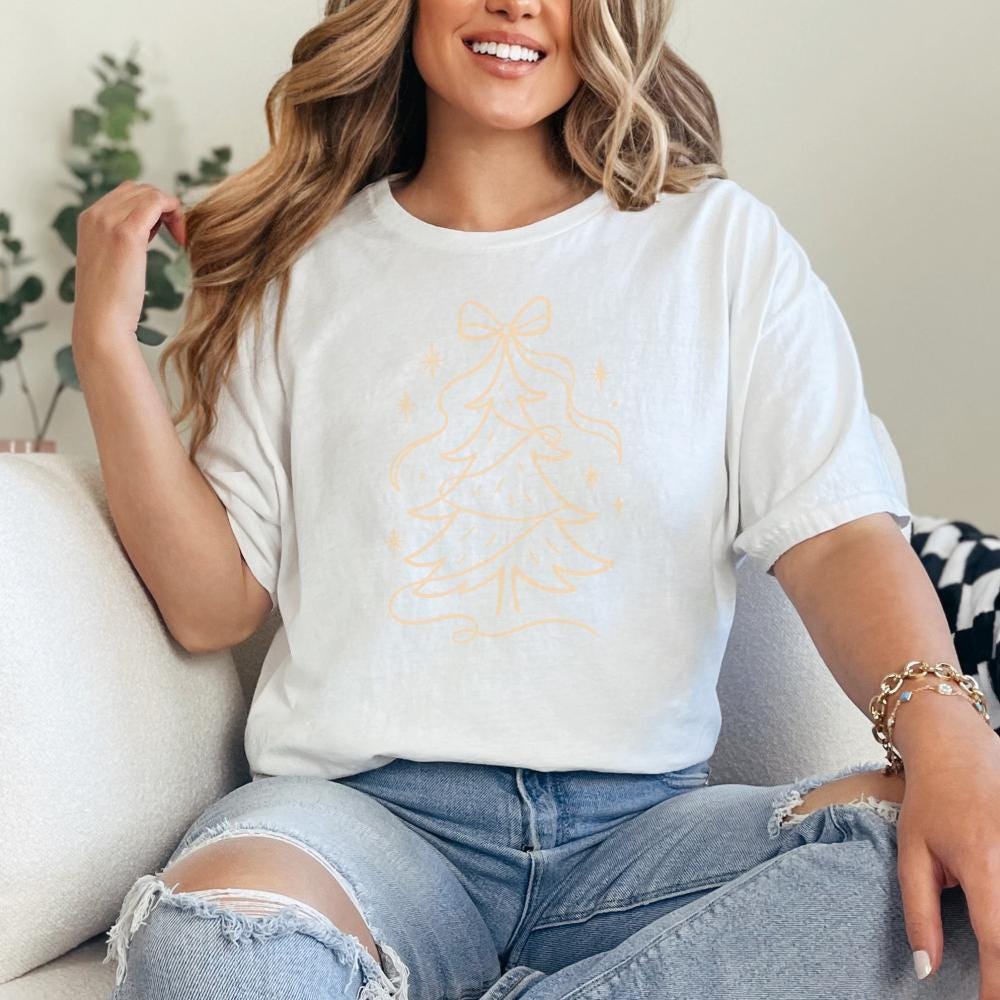 Elegant Ribbon Christmas Tree PNG, Minimalist Holiday Art Download - 300