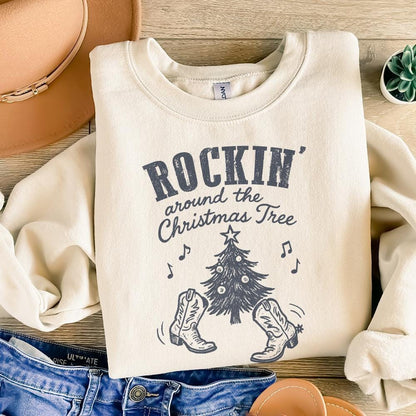 Rockin Around the Christmas Tree PNG, Retro Christmas - 300 DPI Design
