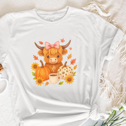 Highland Cow Fall PNG, Autumn PNG - 300 DPI Design for T-Shirt