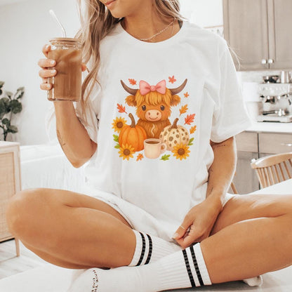 Highland Cow Fall PNG, Autumn PNG - 300 DPI Design for T-Shirt