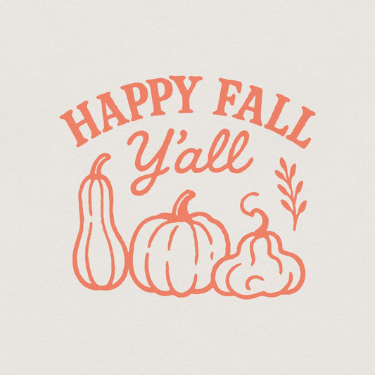 Happy Fall Y'all PNG, Autumn Pumpkins PNG - 300 DPI Design for T-Shirt
