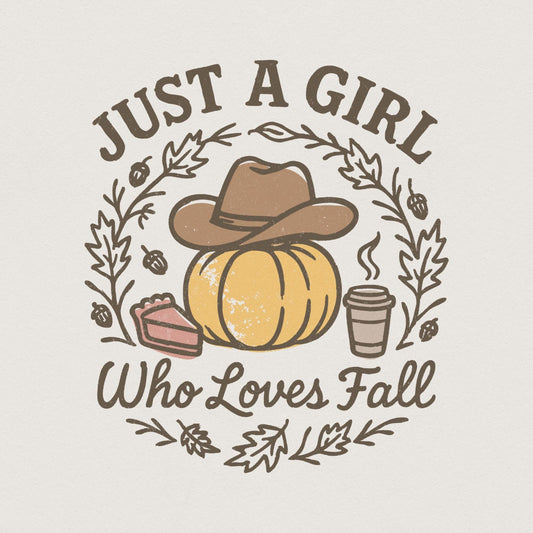 Just A Girl Who Loves Fall PNG, Pumpkin Coffee Autumn PNG - 300 DPI